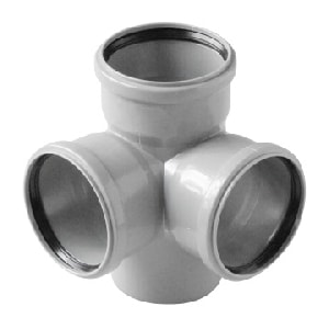 Крестовина PP-H 2-плоскостная серая Дн 110х110х110х87гр б/нап в/к VALFEX 28110110
